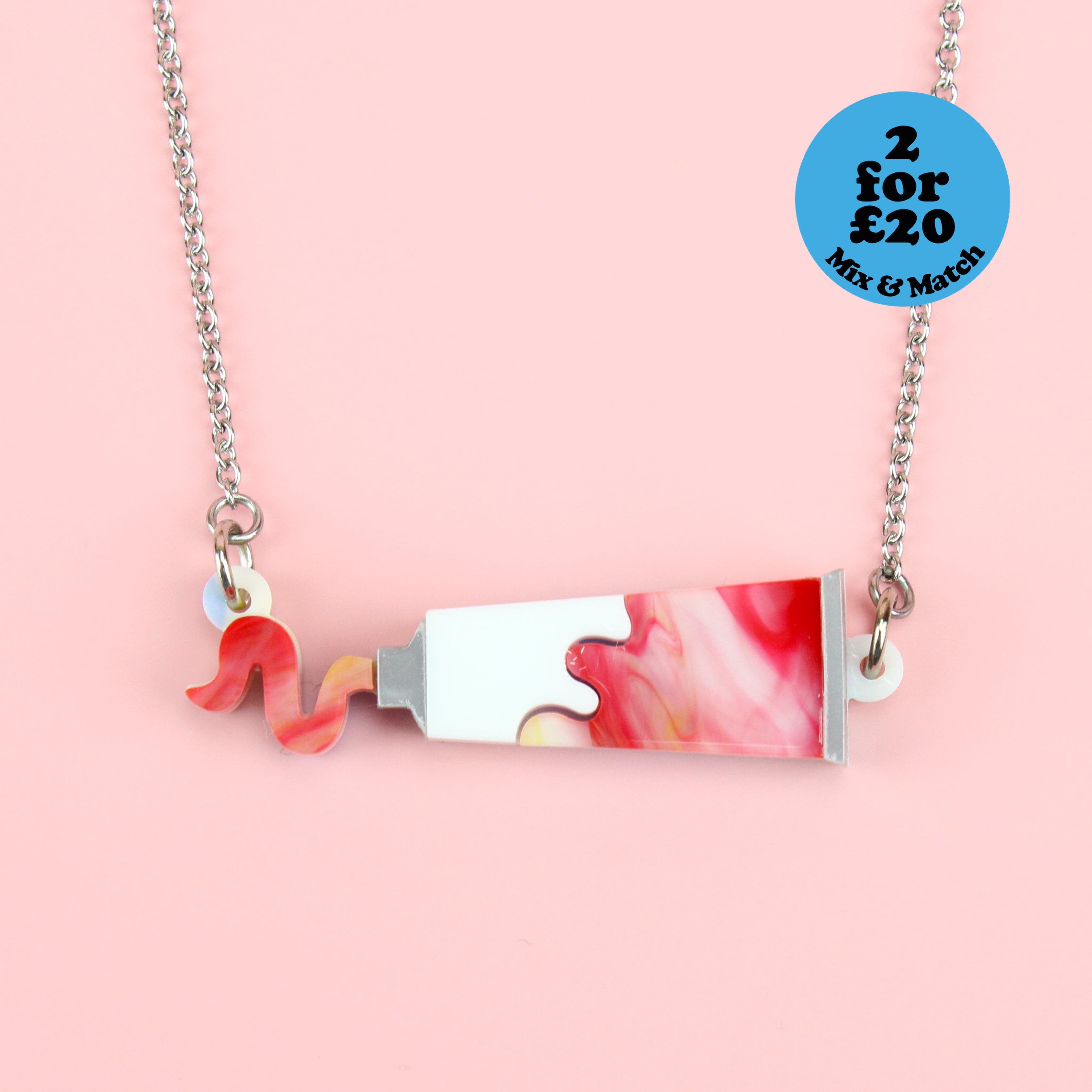 This Is An Art Paint Tube Necklace
