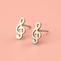 Treble Clef Stud Earrings